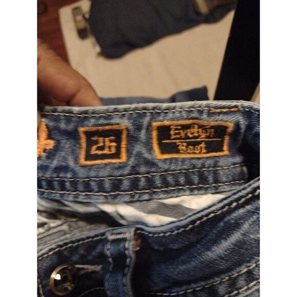 Women's Rock Revival Evelyn Boot Denim Jeans Blue 26x32 - Picture 8 of 13